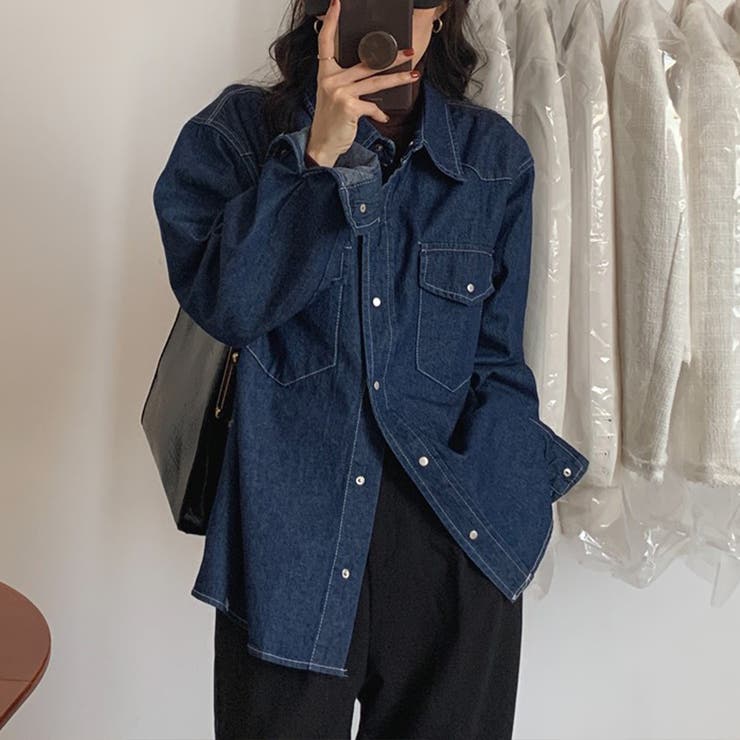 デニム シャツ 韓国ファッション[品番：TY000006934]｜teddyshop（テディーショップ）のレディース ファッション通販｜SHOPLIST（ショップリスト）