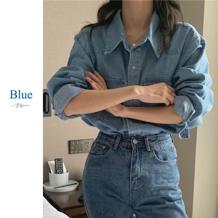 デニム シャツ 韓国ファッション[品番：TY000006934]｜teddyshop