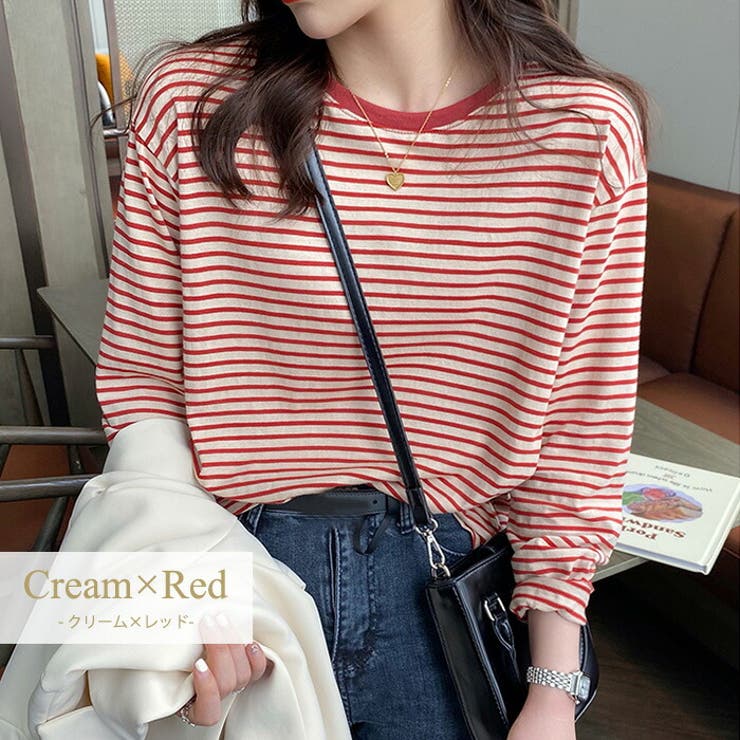 GOODENOUGH ボーダー 長袖 ロンT 青桃 ピンク ブルー M ロンT ボーダー