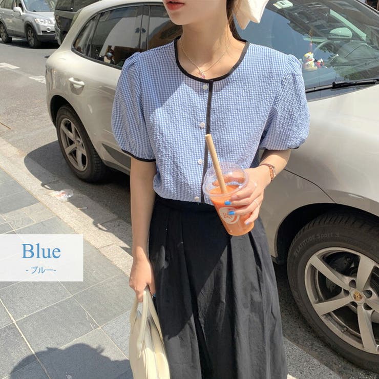 パイピング ブラウス 夏服 | teddyshop | 詳細画像4 