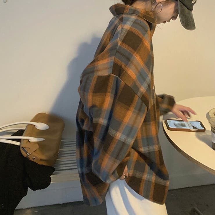 オーバーサイズシャツ チェック 長袖 | teddyshop | 詳細画像9 