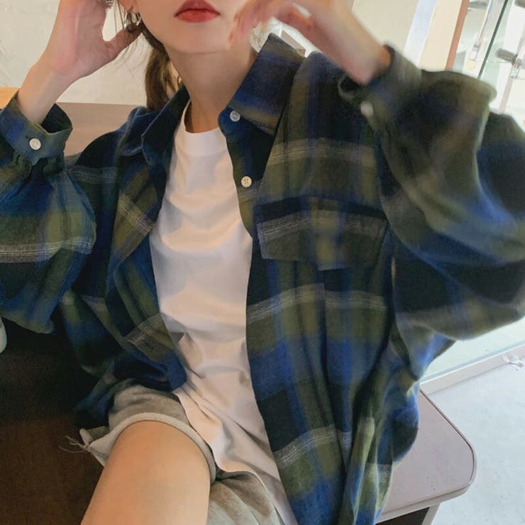 オーバーサイズシャツ チェック 長袖 | teddyshop | 詳細画像12 