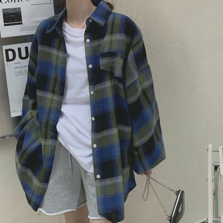 オーバーサイズシャツ チェック 長袖 | teddyshop | 詳細画像15 