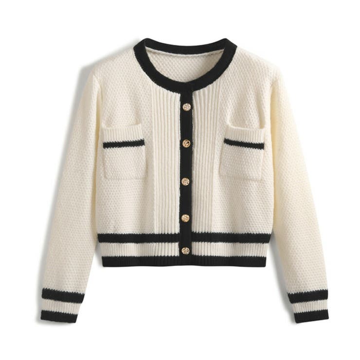 ニット カーディガン バイカラー[品番：TY000007349]｜teddyshop