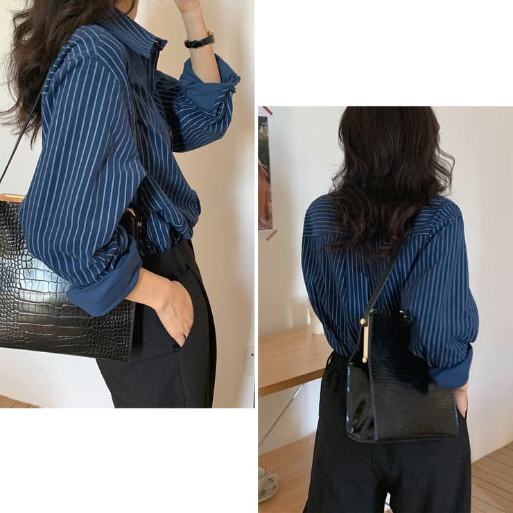 ストライプ シャツ  ブラウス[品番：TY000007410]｜teddyshop（テディーショップ）のレディースファッション通販｜SHOPLIST（ショップリスト）