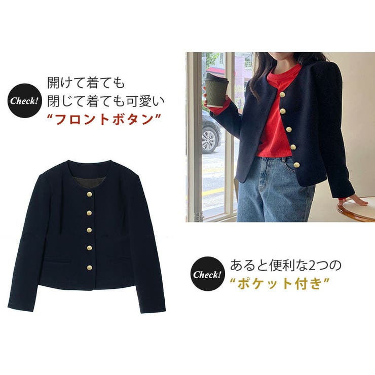 ノーカラージャケット アウター オフィスカジュアル | teddyshop | 詳細画像14 