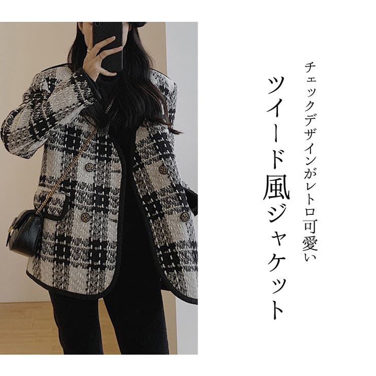 【高額売筋】 ツイード アウター[品番：TY000007436]｜teddyshop ジャケット Mサイズ