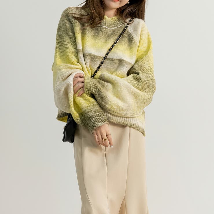 11SHOP97虹色のグラデーションニットセーター | citron elegant