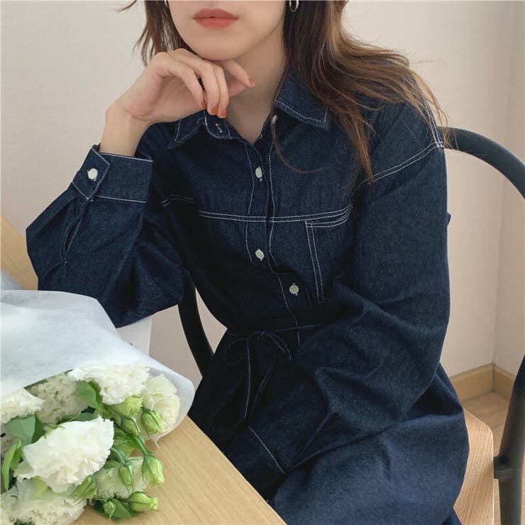 デニム ワンピース ロング[品番：TY000007611]｜teddyshop