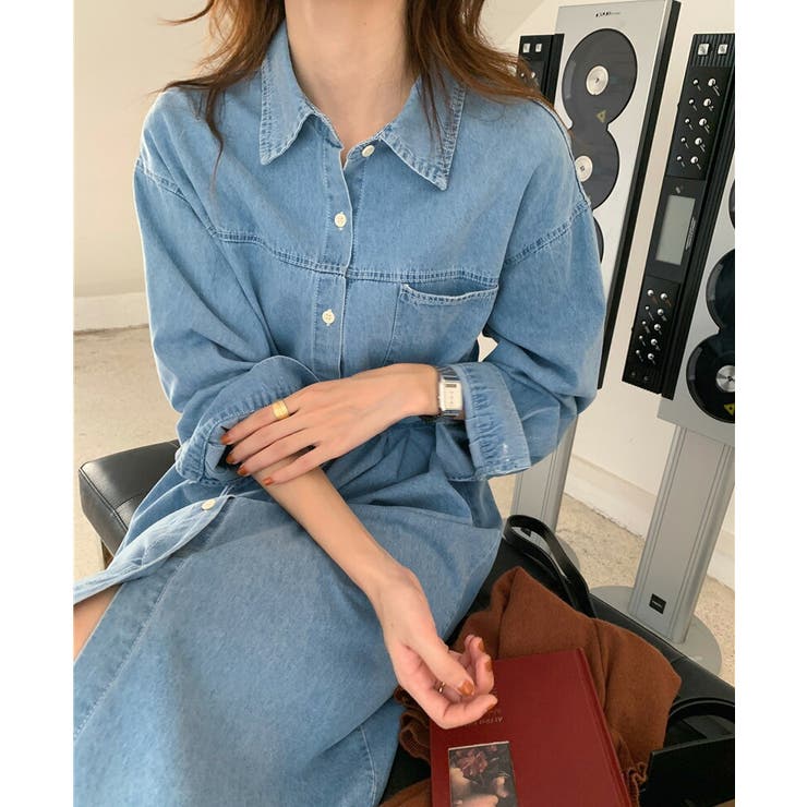 デニム ワンピース ロング[品番：TY000007611]｜teddyshop