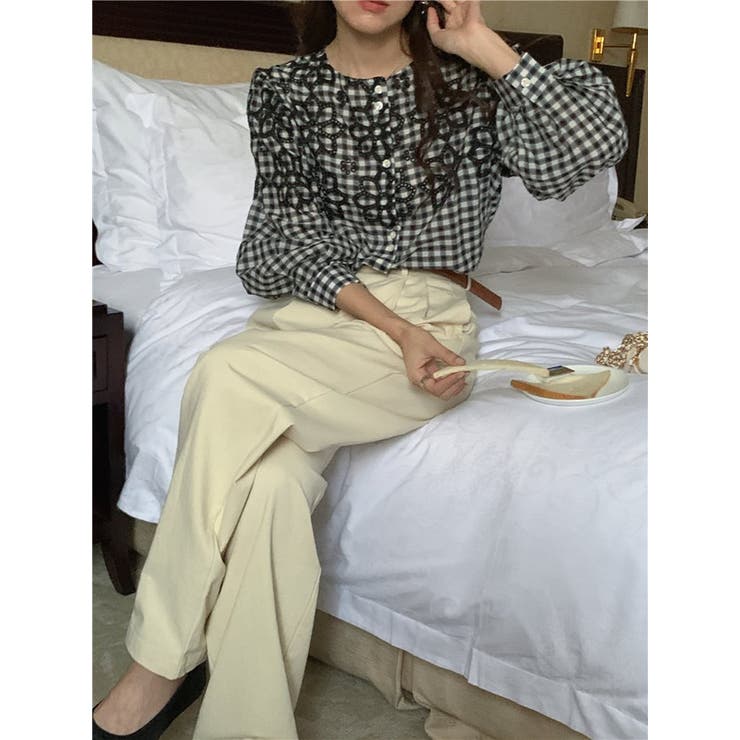 ブラウス 花柄 ギンガムチェック | teddyshop | 詳細画像4 