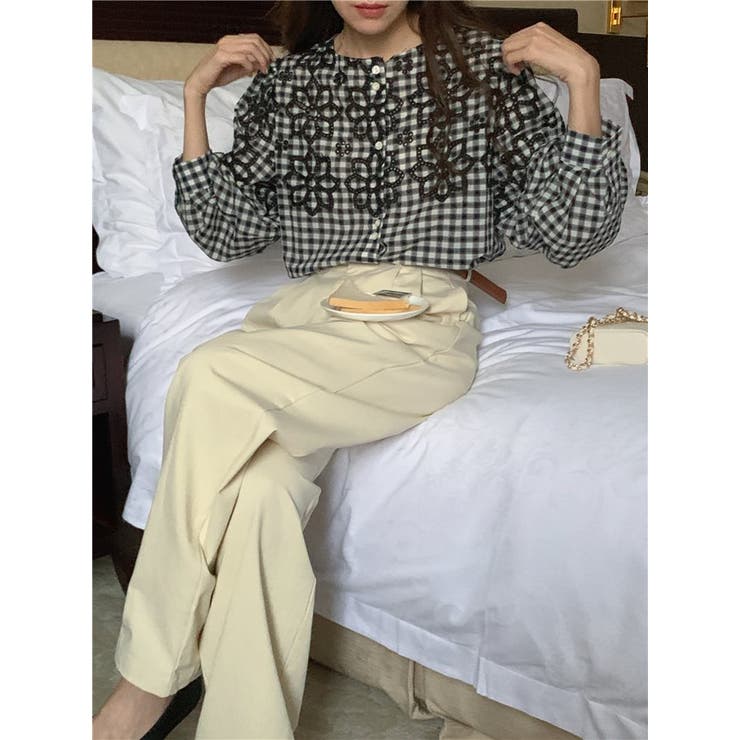 ブラウス 花柄 ギンガムチェック | teddyshop | 詳細画像5 