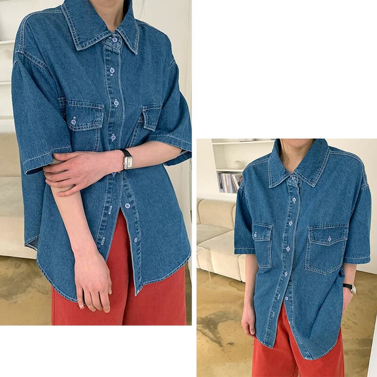 シャツ デニム トップス[品番：TY000007661]｜teddyshop