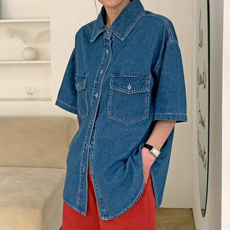 シャツ デニム トップス[品番：TY000007661]｜teddyshop