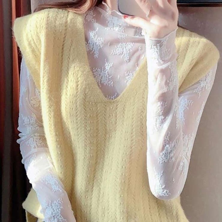 ブラウスレディースおしゃれかわいいトップス春夏秋シャツシースルーレーストップスインナー白黒きれいめエレガントセクシーハイネック透け感総レース刺?メロウフリル袖口レイヤード重ね着コーデ通勤OLオフィスガーリーフェミニンクラシカル