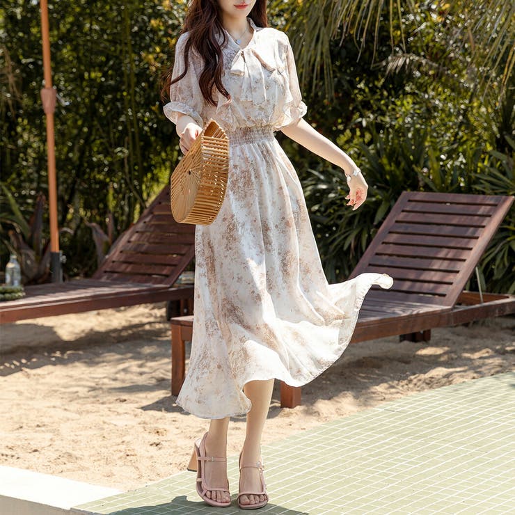 リゾートワンピース ボウタイワンピース Aライン | teddyshop | 詳細画像16 