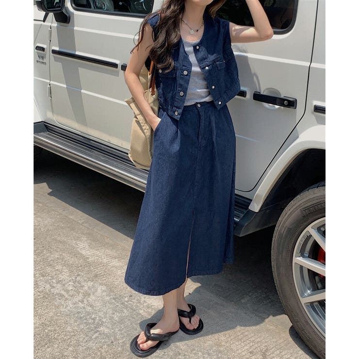 デニム ベスト ロングスカート | teddyshop | 詳細画像4 