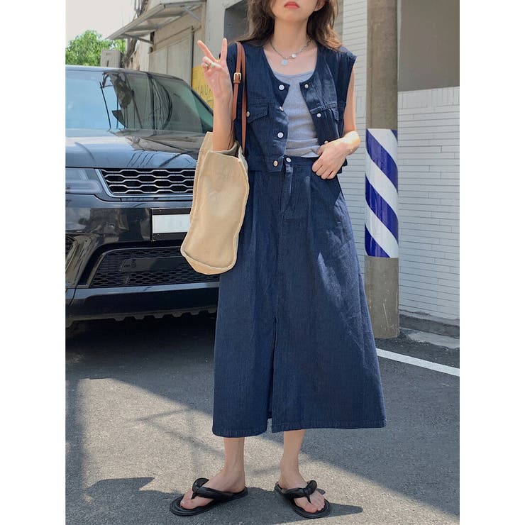 デニム ベスト ロングスカート | teddyshop | 詳細画像5 