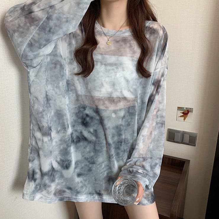 シャツ タイダイ柄 シースルー[品番：TY000007823]｜teddyshop