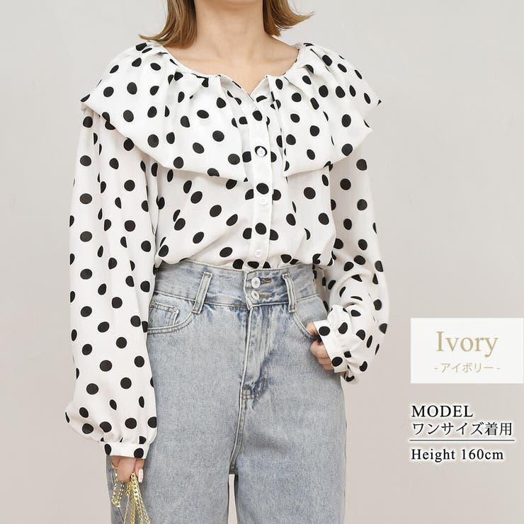 ブラウス ドット ビッグカラー | teddyshop | 詳細画像3 