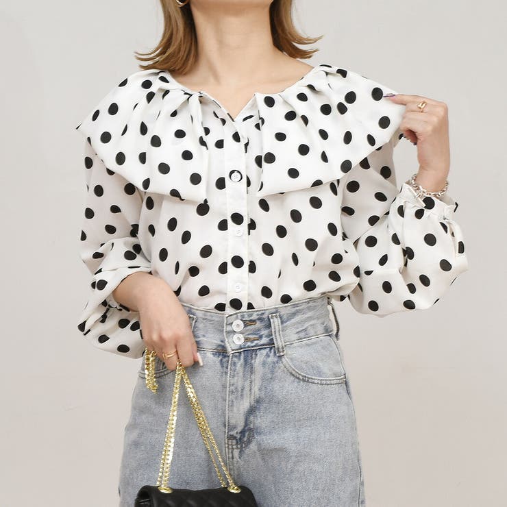 ブラウス ドット ビッグカラー | teddyshop | 詳細画像4 