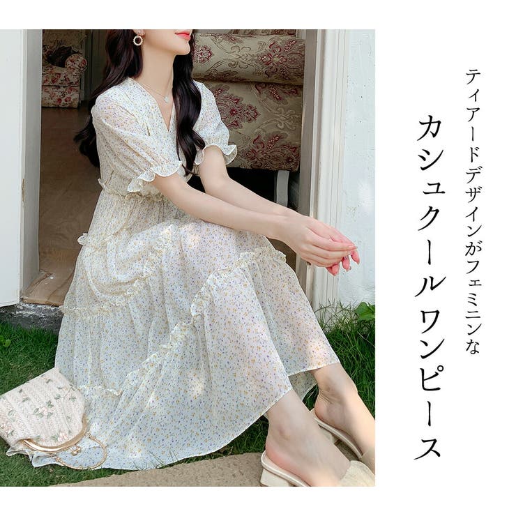 楽天市場】スクエアネック ワンピース（柄花・植物）の通販