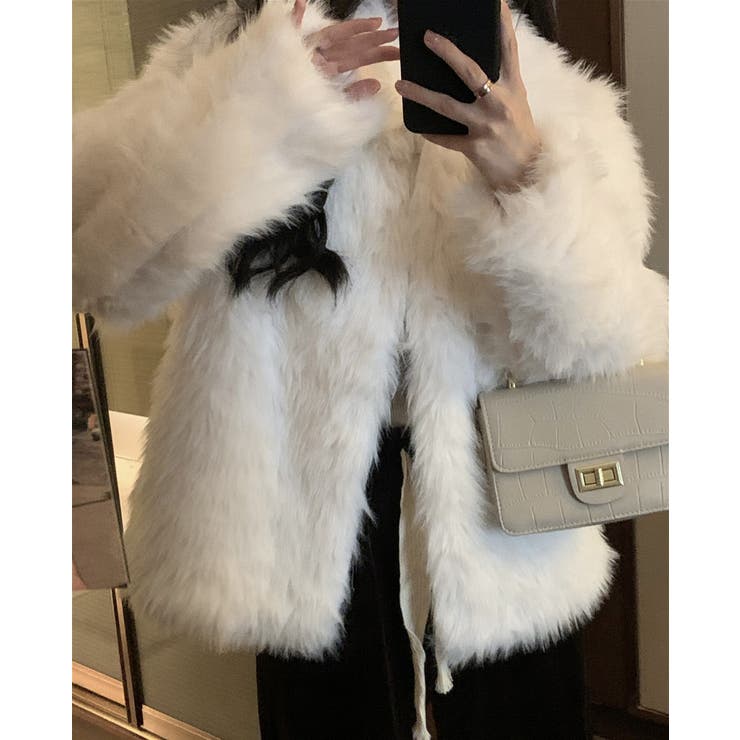 ブラウン ファー ノースリーブコート ファー ジャケット アウター[品番：TY000008090]｜teddyshop