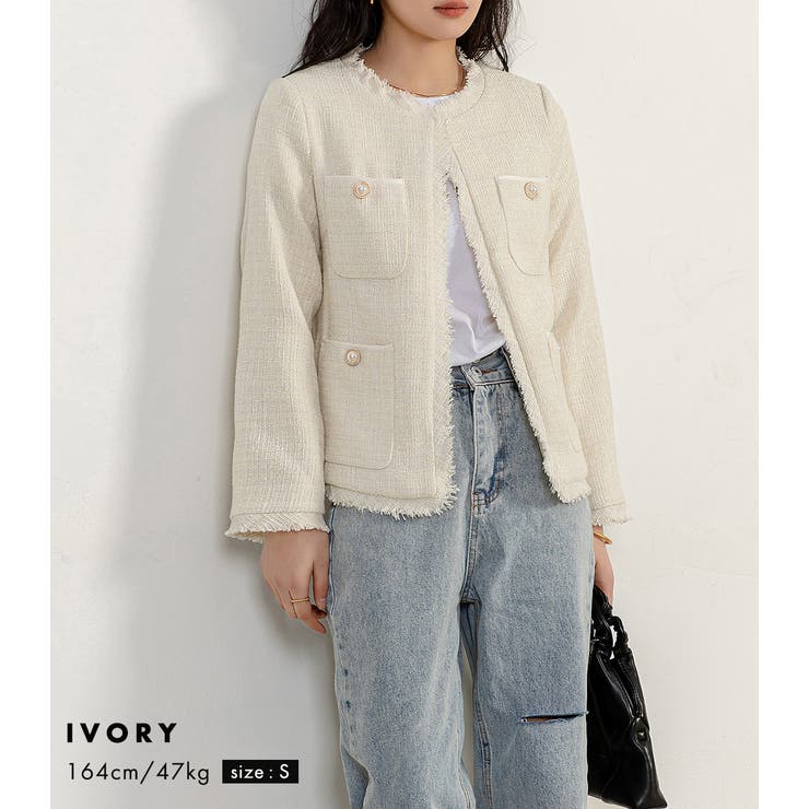 ツイード ジャケット 春アウター[品番：TY000008264]｜teddyshop