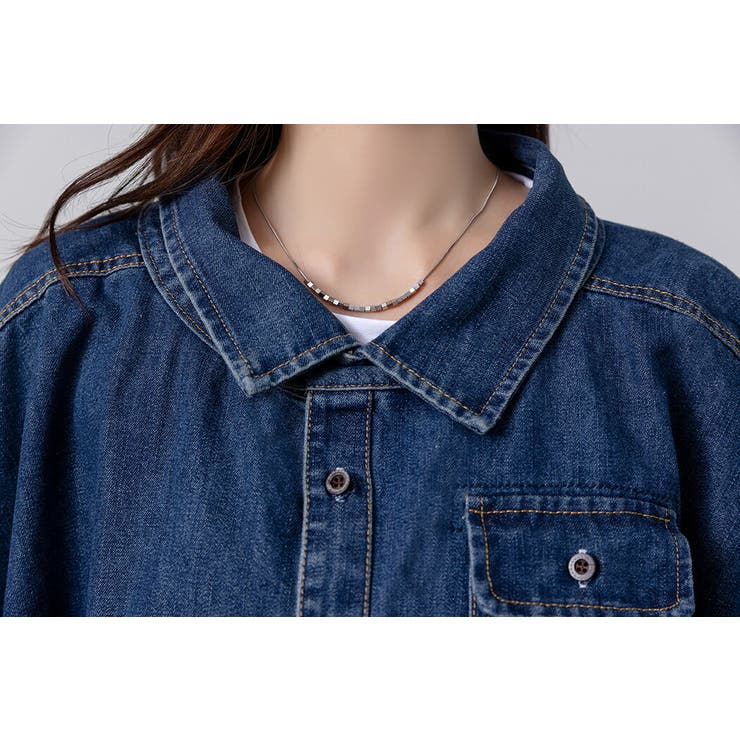 韓国 ファッション通販 デニムシャツ 長袖 レディース[品番：TY000008717]｜teddyshop Sサイズ