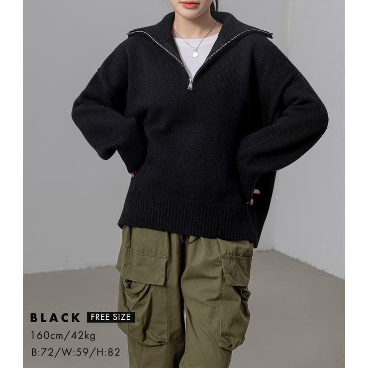 ハーフジップ ニット セーター | teddyshop | 詳細画像13 