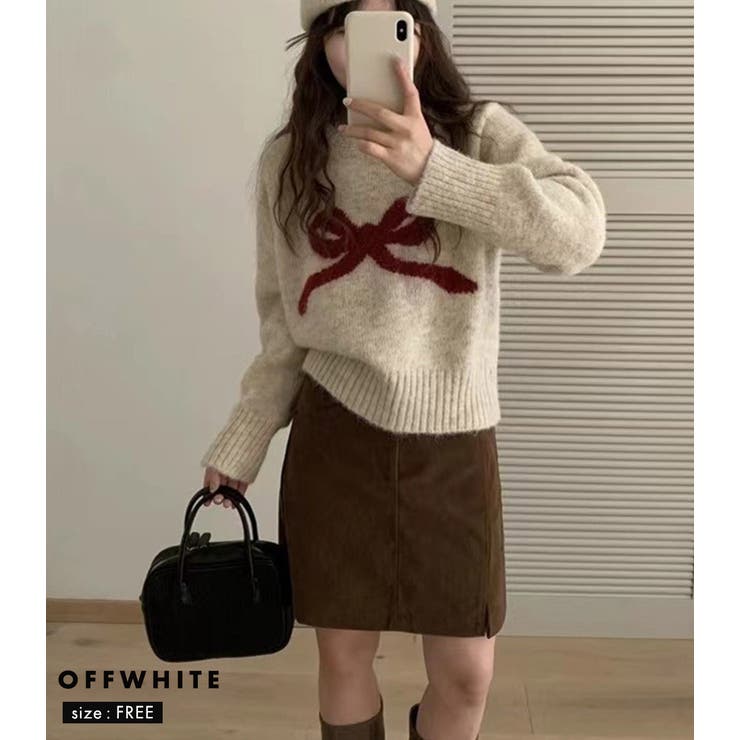 ジャガード ニット リボンモチーフ | teddyshop | 詳細画像8 