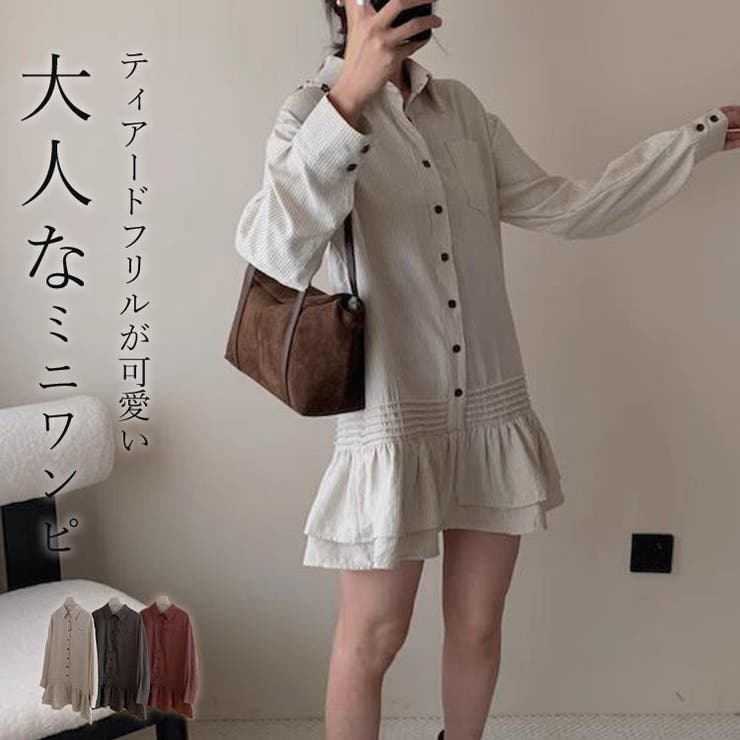 シャツワンピース ミニ ティアードワンピース | teddyshop | 詳細画像1 