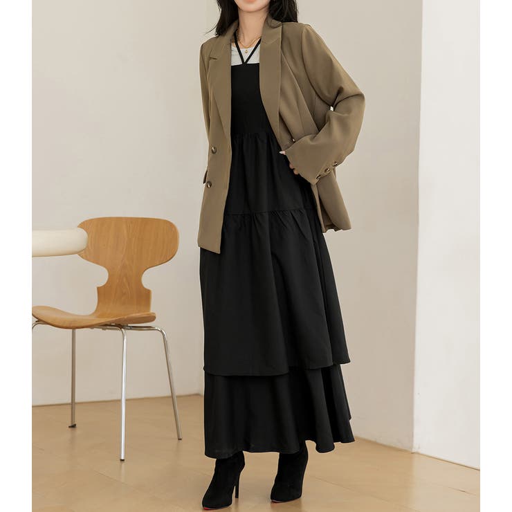 「デコルテを彩る肩紐」ワンピース ティアード レディース | teddyshop | 詳細画像11 