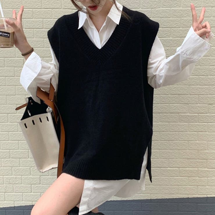 「フレンチスリーブな袖口が◎」ニットベスト レディース ジレ | teddyshop | 詳細画像12 