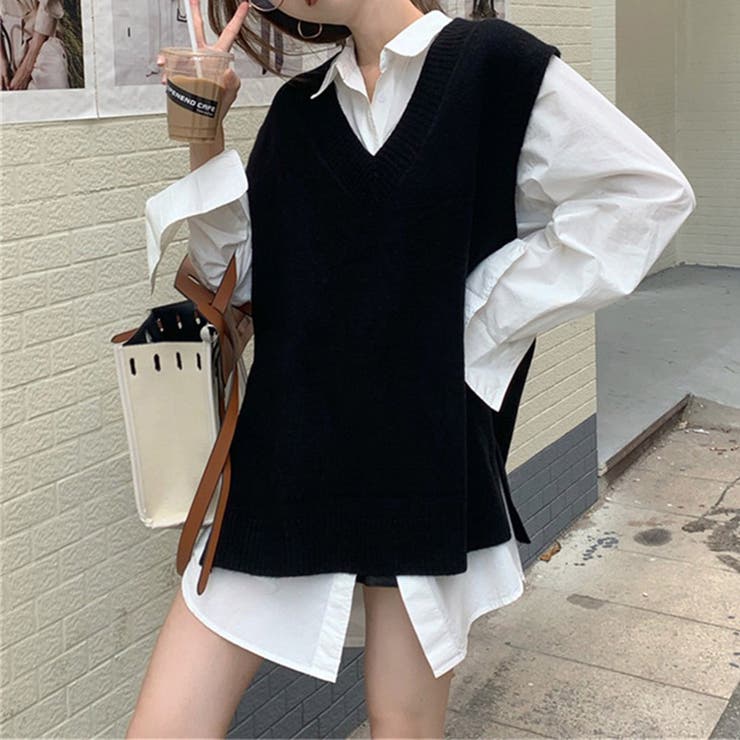 「フレンチスリーブな袖口が◎」ニットベスト レディース ジレ | teddyshop | 詳細画像13 