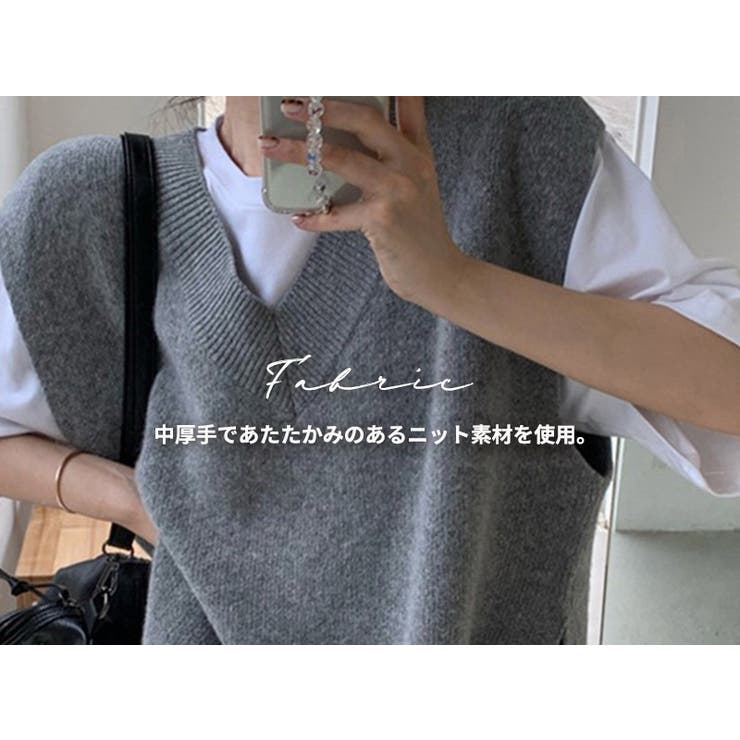「フレンチスリーブな袖口が◎」ニットベスト レディース ジレ | teddyshop | 詳細画像4 