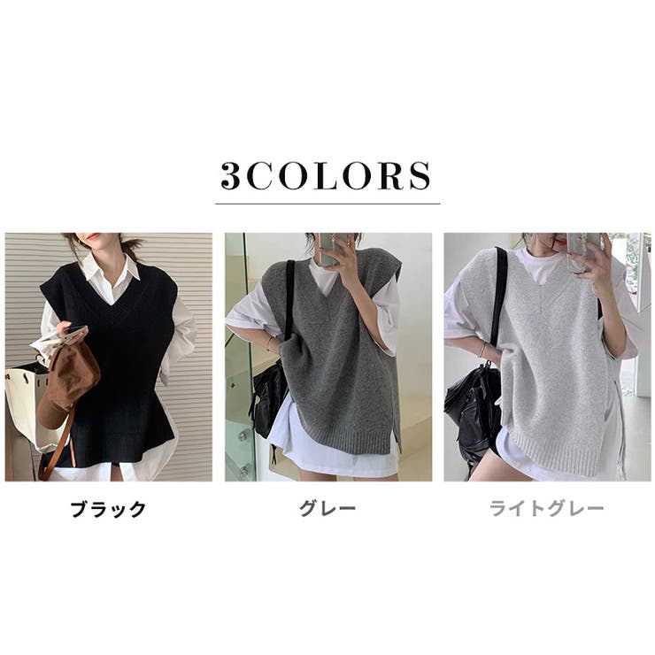 「フレンチスリーブな袖口が◎」ニットベスト レディース ジレ | teddyshop | 詳細画像5 
