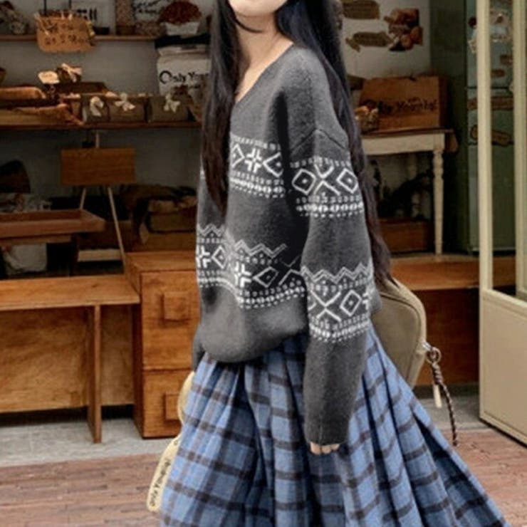 「ボリューム投入でキュート＋」ノルディック柄 ニット セーター | teddyshop | 詳細画像10 