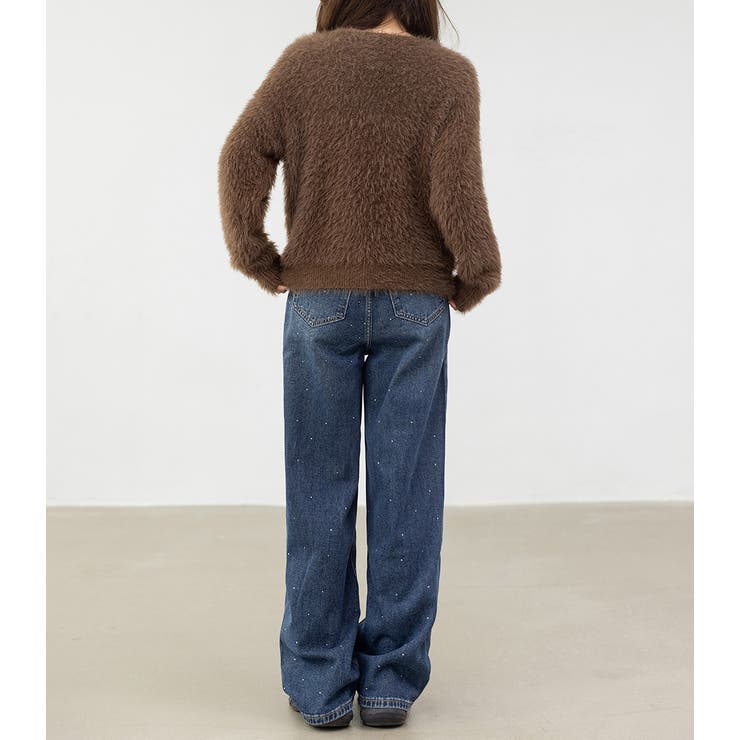 「薄っすら見えるリブが◎」ニット シャギー トップス | teddyshop | 詳細画像16 