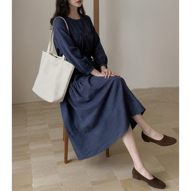 「ウエストマークで見え方変化」ワンピース ミモレ丈 コーデュロイ | teddyshop | 詳細画像16 