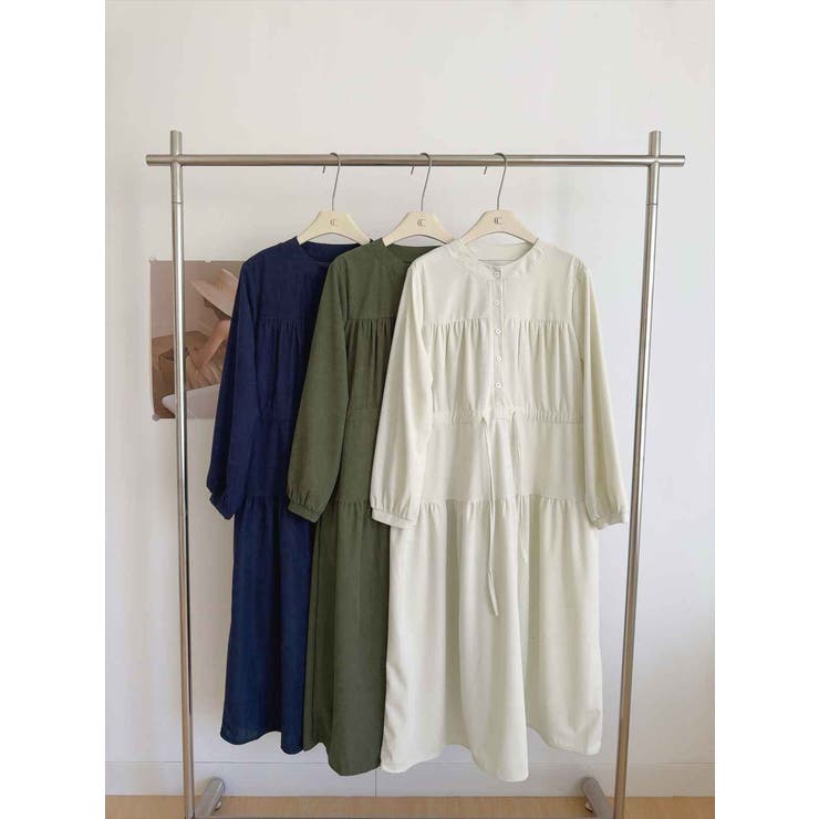 「ウエストマークで見え方変化」ワンピース ミモレ丈 コーデュロイ | teddyshop | 詳細画像24 