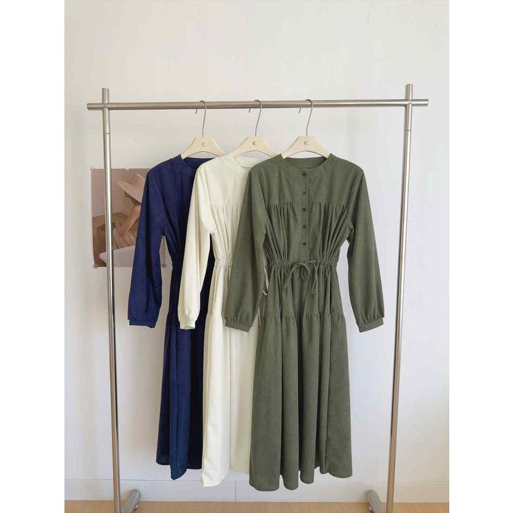 「ウエストマークで見え方変化」ワンピース ミモレ丈 コーデュロイ | teddyshop | 詳細画像25 