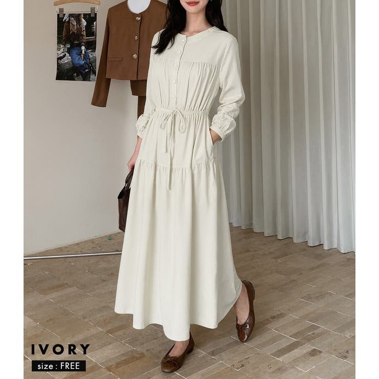 「ウエストマークで見え方変化」ワンピース ミモレ丈 コーデュロイ | teddyshop | 詳細画像9 