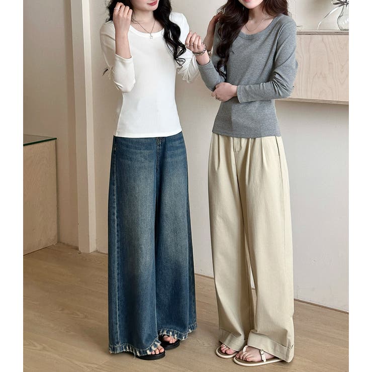 「親しみやすい着方へ」リブ トップス カットソー | teddyshop | 詳細画像29 