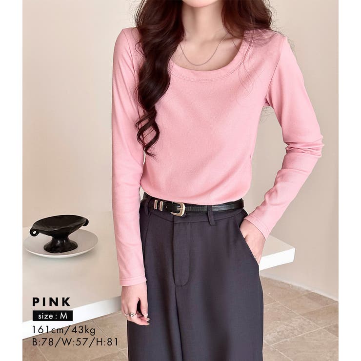 「親しみやすい着方へ」リブ トップス カットソー | teddyshop | 詳細画像30 