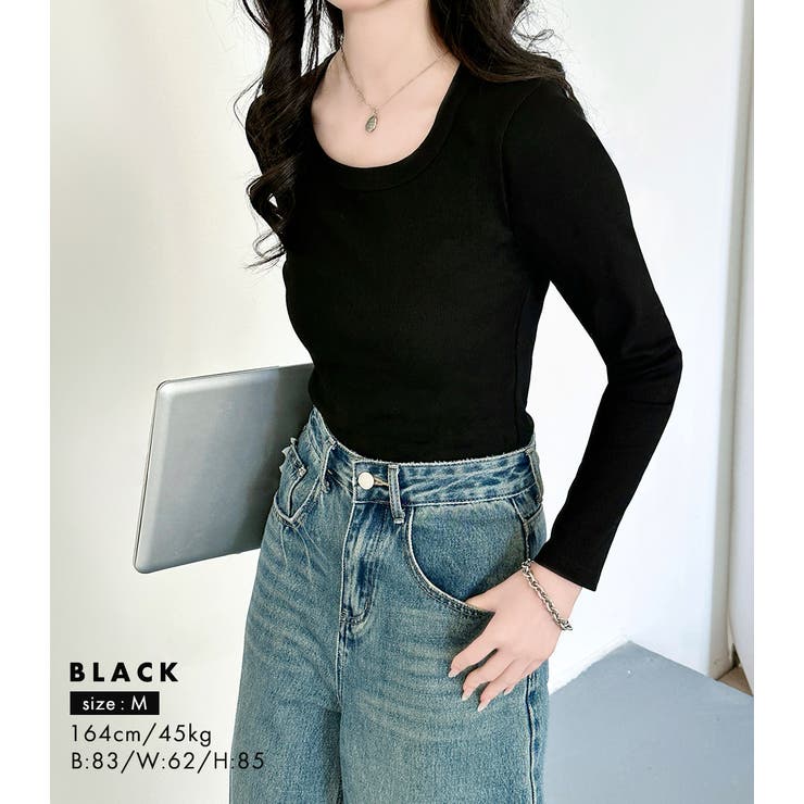 「親しみやすい着方へ」リブ トップス カットソー | teddyshop | 詳細画像7 