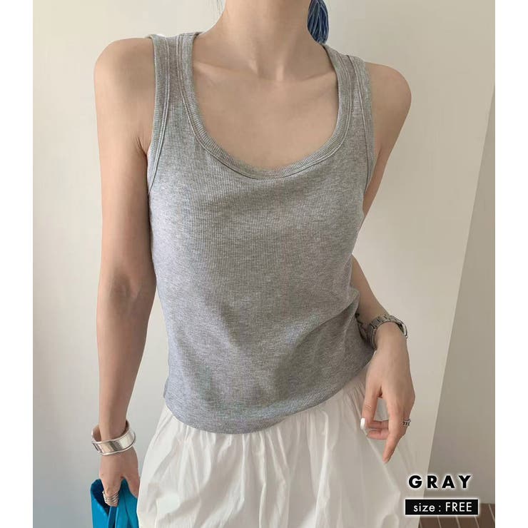 「カップ入りで自然なシルエに」サマーニット タンクトップ 全3色 | teddyshop | 詳細画像15 
