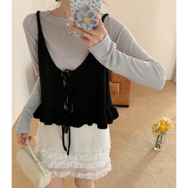 ニットビスチェ ペプラムフリル 全4色 | teddyshop | 詳細画像9 