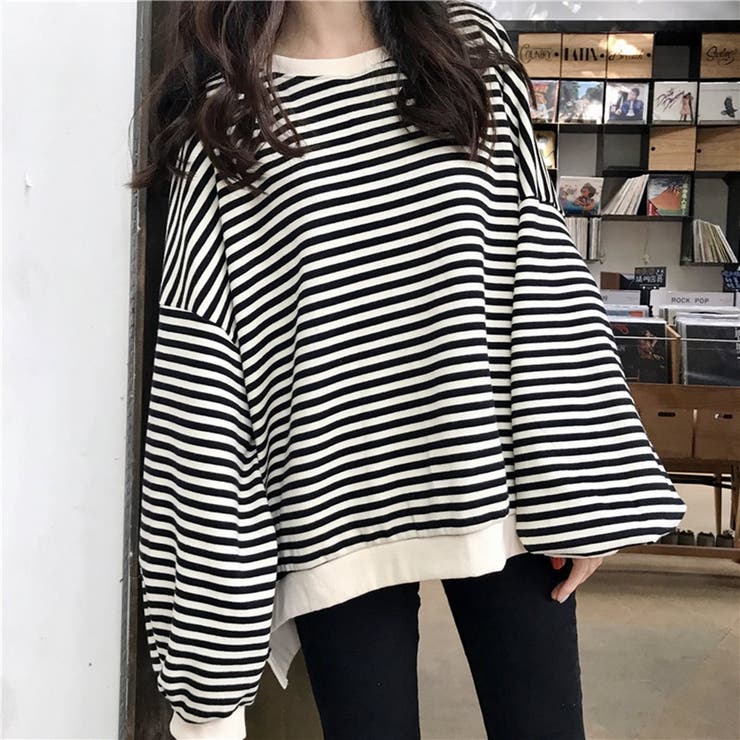 長袖 ボーダー スウェット[品番：TY000004923]｜teddyshop（テディー