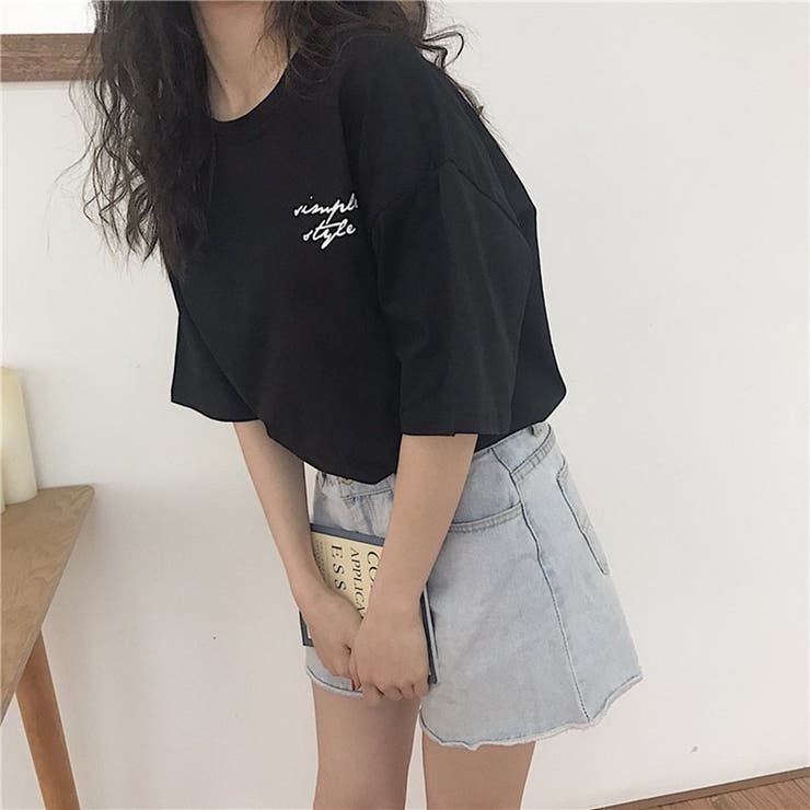 Tシャツレディース半袖春夏秋トップスカットソーバックプリントオーバーサイズビッグシルエットラウンドネックお洒落可愛いこなれ感無地ワンポイントロゴカジュアルストリートスポーティーシンプルガーリー薄手着痩せルームウェア部屋着黒白